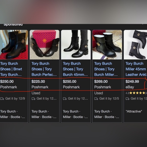 TORY BURCH Miller Black Calfskin Ankle Bootie US9. Perfect condition $398 retail - Picture 5 of 16